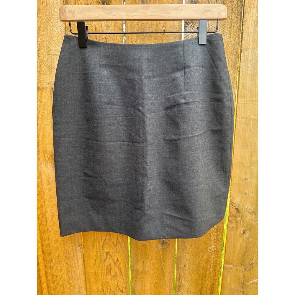 Amanda Smith Petites Gray Stretch Wool Blend Pencil Skirt Professional Size 8P